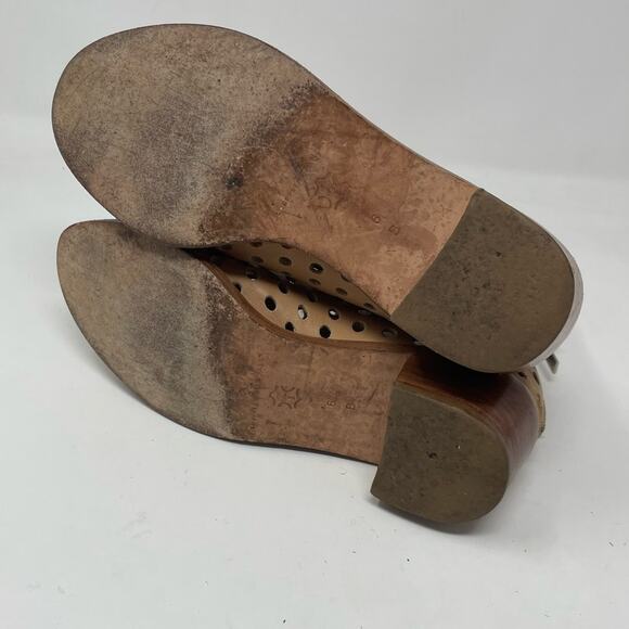 Loeffler Randall Ione Beach Tan Leather Perforated Open Toe Ankle Boots Shoes 6 - Picture 13 of 16